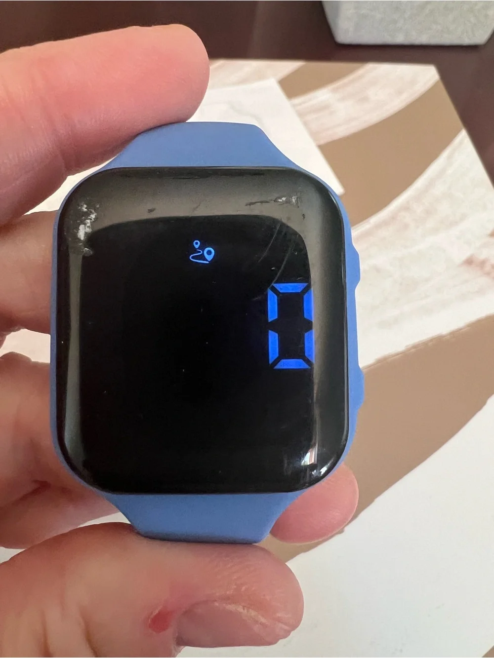 LED Pedometer Watch - Blue